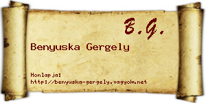 Benyuska Gergely névjegykártya